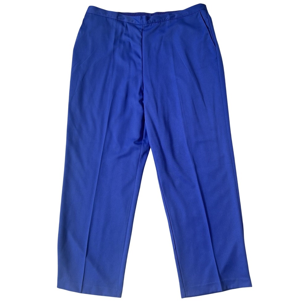 NWT Alfred Dunner Plus Size 20 Pull On Pants Purple Blue Elastic Waist Pockets